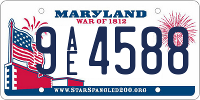 MD license plate 9AE4588