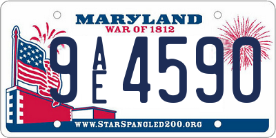MD license plate 9AE4590