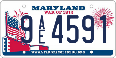 MD license plate 9AE4591