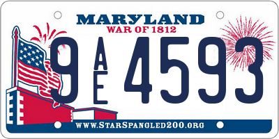 MD license plate 9AE4593