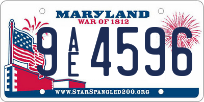 MD license plate 9AE4596