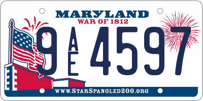 MD license plate 9AE4597