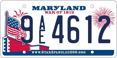 MD license plate 9AE4612
