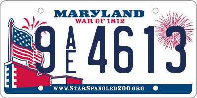 MD license plate 9AE4613