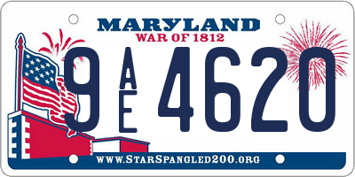 MD license plate 9AE4620