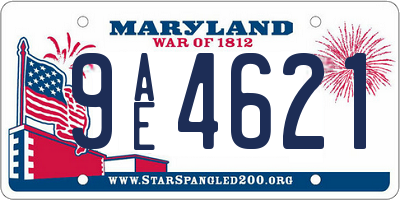 MD license plate 9AE4621