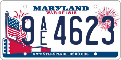 MD license plate 9AE4623