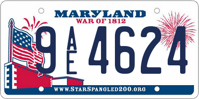 MD license plate 9AE4624