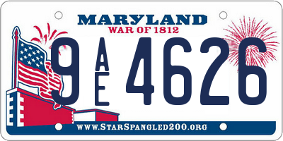 MD license plate 9AE4626