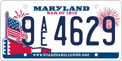 MD license plate 9AE4629