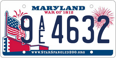 MD license plate 9AE4632