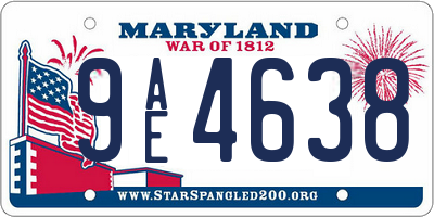 MD license plate 9AE4638