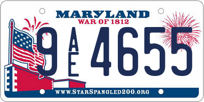 MD license plate 9AE4655