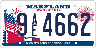 MD license plate 9AE4662
