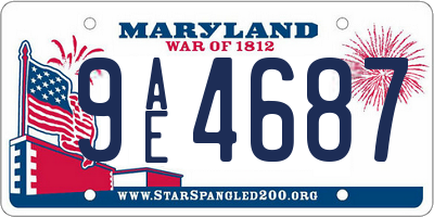 MD license plate 9AE4687