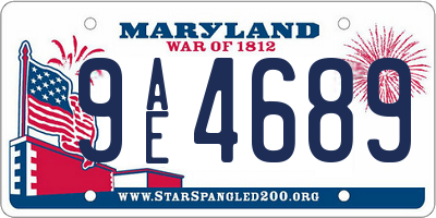 MD license plate 9AE4689