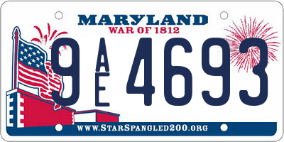 MD license plate 9AE4693