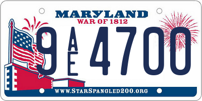 MD license plate 9AE4700