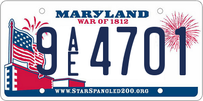 MD license plate 9AE4701