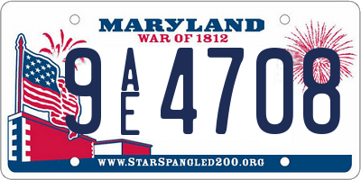 MD license plate 9AE4708