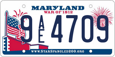 MD license plate 9AE4709