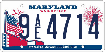 MD license plate 9AE4714
