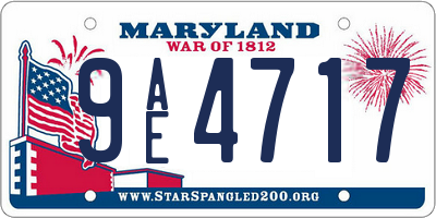 MD license plate 9AE4717