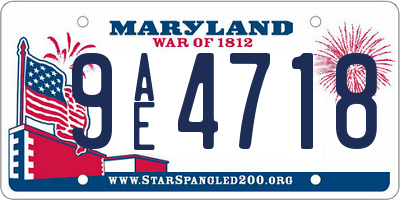 MD license plate 9AE4718
