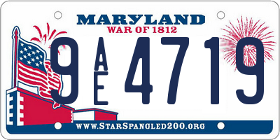 MD license plate 9AE4719
