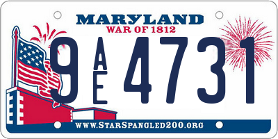 MD license plate 9AE4731