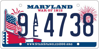 MD license plate 9AE4738