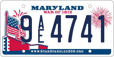 MD license plate 9AE4741