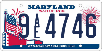 MD license plate 9AE4746
