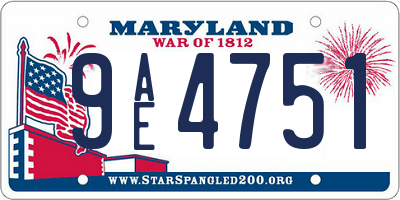 MD license plate 9AE4751