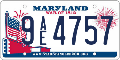 MD license plate 9AE4757