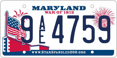 MD license plate 9AE4759