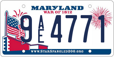 MD license plate 9AE4771