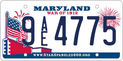MD license plate 9AE4775