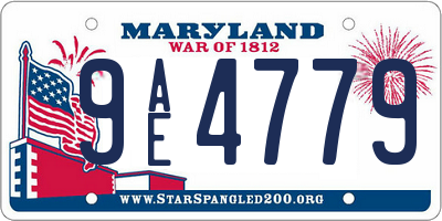 MD license plate 9AE4779