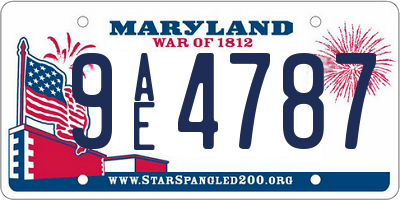 MD license plate 9AE4787