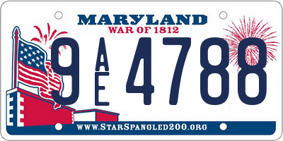 MD license plate 9AE4788