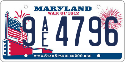 MD license plate 9AE4796