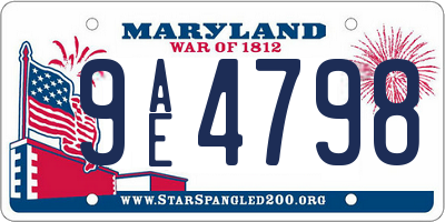 MD license plate 9AE4798