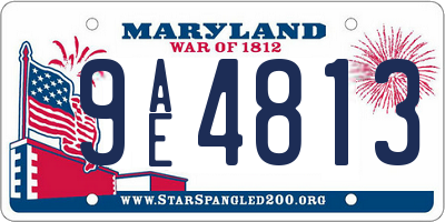 MD license plate 9AE4813