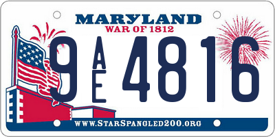 MD license plate 9AE4816