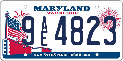 MD license plate 9AE4823