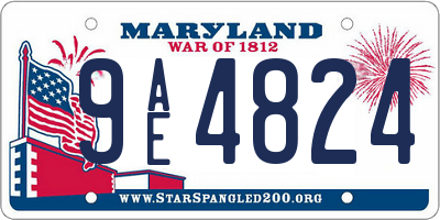 MD license plate 9AE4824