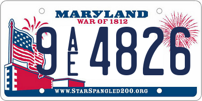 MD license plate 9AE4826