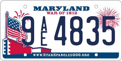 MD license plate 9AE4835