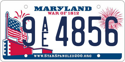 MD license plate 9AE4856